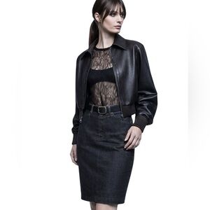 Yigal Azrouel Pencil Skirt, Black, Artsy, Edgy French Designer Career Cocktail 4